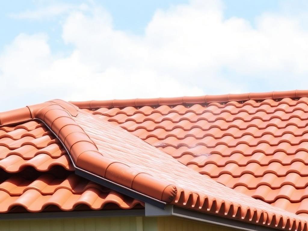 Terracotta barrel tile roof after soft wash roof cleaning in South Florida
